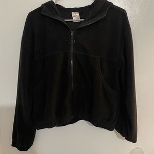 Walmart zip up. Cinched at the waist. Very soft